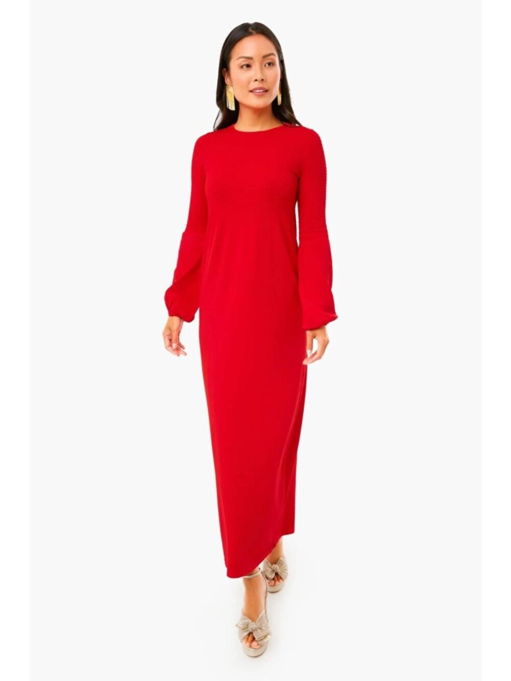 Pomander Place Tuckernuck Lennox Maxi Dress Red Long Sleeve Knit Small